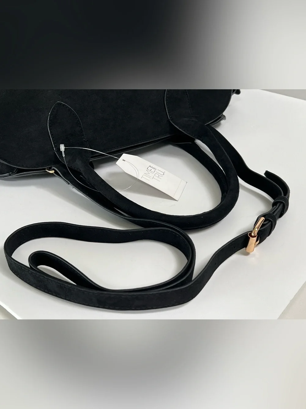 Time and Tru Sage Margaux Style Black Satchel Bag NWT
